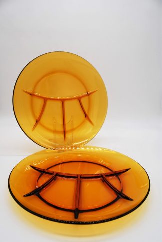 Vintage Duralex Gourmet- of fondueborden amber glas