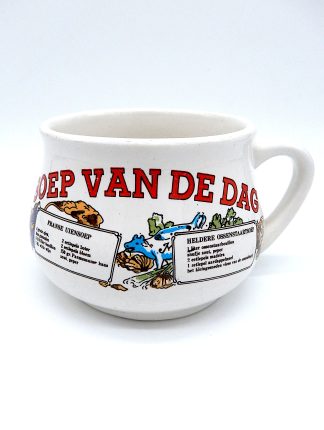 Vintage soepkom soep van de dag